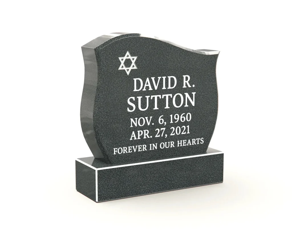 Angel and Cross Shape Granite Headstone