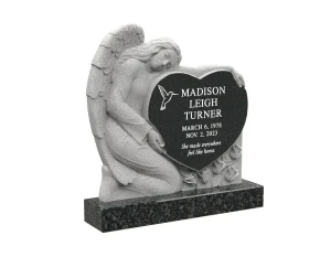 Angel Heart Upright Headstone