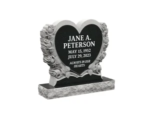 Guardian Embrace Heart Granite Headstone