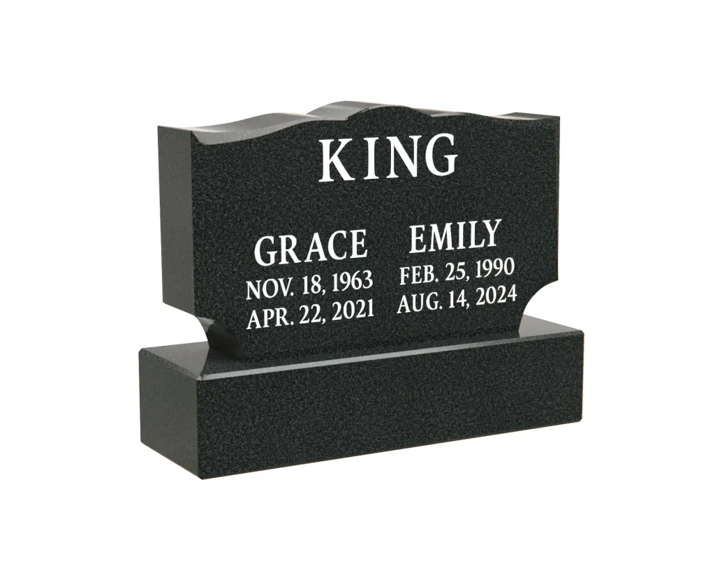 Angel and Cross Shape Granite Headstone