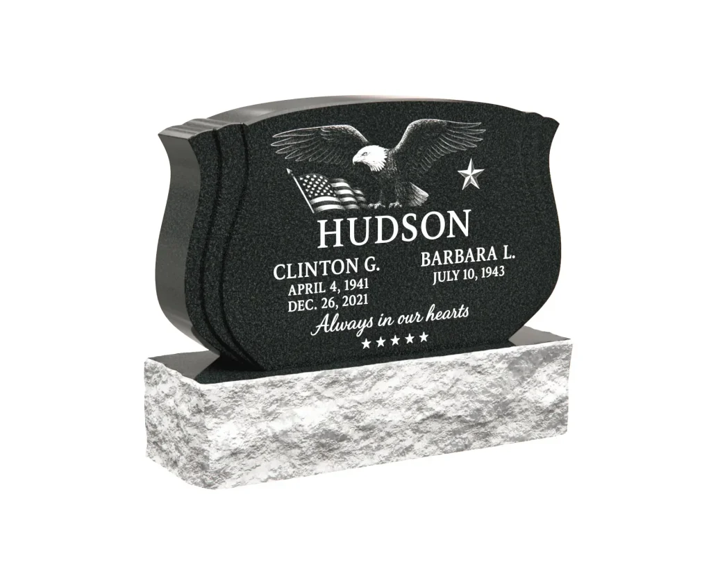 Angel and Cross Shape Granite Headstone