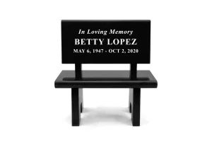 Granite Memorial Bench with Backrest
