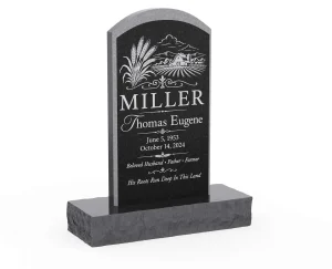 Modern Half-Round Upright Granite Headstone