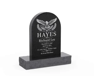 Arched-Top Single Upright Granite Headstone